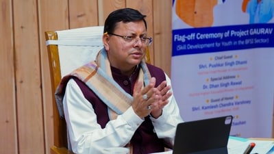 Uttarakhand Chief Minister Pushkar Singh Dhami. (PTI) Uttarakhand Chief Minister Pushkar Singh Dhami. (PTI)