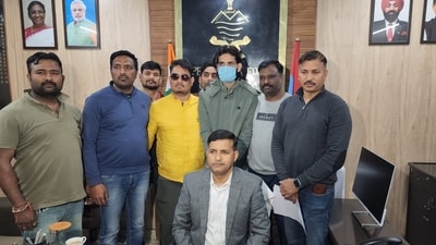 Accused Kashan Khan in STF custody. Accused Kashan Khan in STF custody.