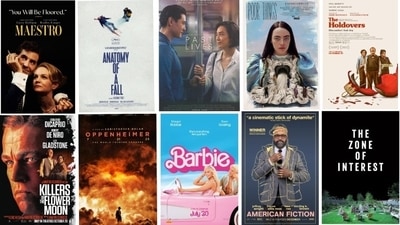 The winners of the 96th Academy Awards will be announced at a live, televised ceremony from Hollywood on Sunday. These are the nominees for Best Picture: American Fiction, Anatomy of a Fall, Barbie, The Holdovers, Killers of the Flower Moon, Maestro, Past Lives, Poor Things, The Zone of Interest, Oppenheimer. The winners of the 96th Academy Awards will be announced at a live, televised ceremony from Hollywood on Sunday. These are the nominees for Best Picture: American Fiction, Anatomy of a Fall, Barbie, The Holdovers, Killers of the Flower Moon, Maestro, Past Lives, Poor Things, The Zone of Interest, Oppenheimer.