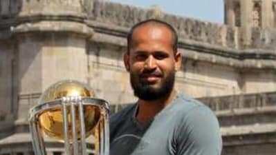 Yusuf Pathan poses with the 2011 ICC World Cup trophy (File Photo/ICC_ Yusuf Pathan poses with the 2011 ICC World Cup trophy (File Photo/ICC_