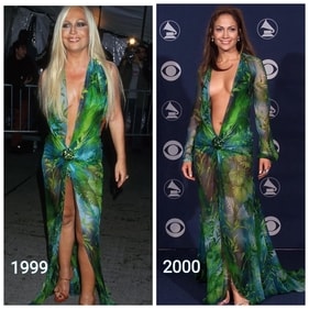 donatella green dress Donatella Versace wore Jennifer Lopez's green dress first!