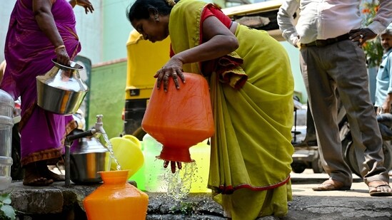 The water level in the Cauvery River has significantly decreased due to insufficient rainfall in the region.&nbsp;(AFP)