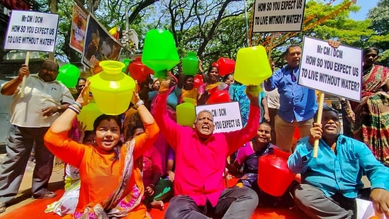 “Water doesn’t belong to any individual; it is for everyone. We are creating a war room. All the officials will try and come up with a solution. We will also fix a common price for water tankers. <span class='webrupee'>₹</span>556 crores have been allocated for water supply," Deputy Chief Minister DK Shivakumar told news agency ANI.&nbsp;&nbsp;(PTI)