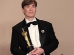 Cillian Murphy poses with the Oscar for "Best Actor" as " J. Robert Oppenheimer" in "Oppenheimer" in the Oscars photo room at the 96th Academy awards in Hollywood, Los Angeles, California, U.S., March 10, 2024. REUTERS/Carlos Barria