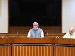 Prime Minister Narendra Modi, Union home minister Amit Shah and defence minister Rajnath Singh. Prime Minister Narendra Modi, Union home minister Amit Shah and defence minister Rajnath Singh.