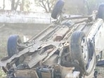 The bodies were recovered and transported to a mortuary for post-mortem, as confirmed by the police. Here is a picture of one of the cars involved in the accident in Rewari on Sunday night.
