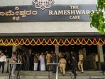 Security personnel stand guard at the Rameshwaram cafe blast site, in Bengaluru. (PTI) Security personnel stand guard at the Rameshwaram cafe blast site, in Bengaluru. (PTI)