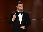 Jimmy Kimmel speaks onstage during the 96th Annual Academy Awards at the Dolby Theatre in Hollywood, California on March 10, 2024. (AFP)