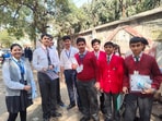 Students in Lucknow after the CBSE Class 10 Math exam.