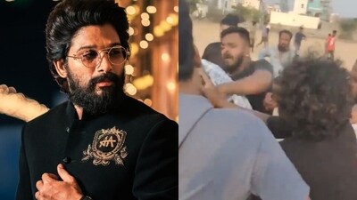 In a video shared on X, Allu Arjun's fans can be seen beating up a man In a video shared on X, Allu Arjun's fans can be seen beating up a man