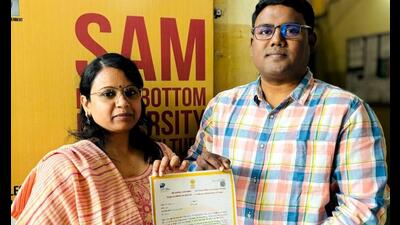 Assistant professors of SHUATS Sam A Masih and N Maxton who have been awarded the patent. (Sourced)