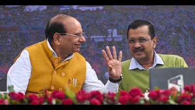 Delhi chief minister Arvind Kejriwal and lieutenant governor VK Saxena will be inaugurating Delhi’s first engineered landfill site this week. (Raj K Raj/ HT Photo) Delhi chief minister Arvind Kejriwal and lieutenant governor VK Saxena will be inaugurating Delhi’s first engineered landfill site this week. (Raj K Raj/ HT Photo)