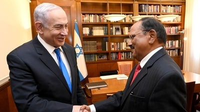 Prime Minister Benjamin Netanyahu met today with Indian National Security Advisor Ajit Doval (X/ @IsraeliPM) Prime Minister Benjamin Netanyahu met today with Indian National Security Advisor Ajit Doval (X/ @IsraeliPM)