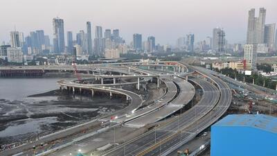 Mumbai, India – Mar 10, 2024: A view of Mumbai Coastal Road project. (Photo by Bhushan Koyande/HT Photo)