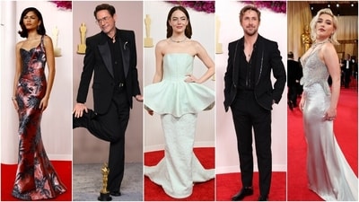 Oscars 2023: Stars arrived at the Dolby Theatre for Hollywood's biggest night, the 96th Academy Awards. The Oscars 2024 red carpet has long been the most-anticipated annual event, with celebrities serving unforgettable looks. This year too, Hollywood A-listers, including Zendaya, Oscar winner Robert Downey Jr, Emma Stone, Emily Blunt, Ryan Gosling, Florence Pugh, America Ferrera, Best Song nominee Billie Eilish, and Anya Taylor-Joy, among others created red carpet magic. Scroll down to see the best red carpet looks. (Reuters, AP, Instagram) Oscars 2023: Stars arrived at the Dolby Theatre for Hollywood's biggest night, the 96th Academy Awards. The Oscars 2024 red carpet has long been the most-anticipated annual event, with celebrities serving unforgettable looks. This year too, Hollywood A-listers, including Zendaya, Oscar winner Robert Downey Jr, Emma Stone, Emily Blunt, Ryan Gosling, Florence Pugh, America Ferrera, Best Song nominee Billie Eilish, and Anya Taylor-Joy, among others created red carpet magic. Scroll down to see the best red carpet looks. (Reuters, AP, Instagram)