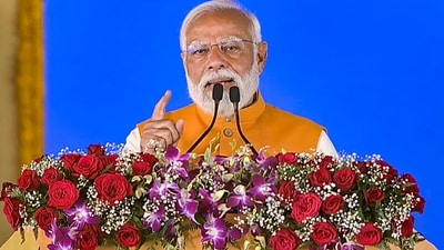 **EDS; SCREENSHOT VIA PMINDIA WEBSITE** Gurugram: Prime Minister Narendra Modi addresses during launch of various natoinal highway proejcts, in Gurugram, Monday, March 11, 2024. (PTI Photo) **EDS; SCREENSHOT VIA PMINDIA WEBSITE** Gurugram: Prime Minister Narendra Modi addresses during launch of various natoinal highway proejcts, in Gurugram, Monday, March 11, 2024. (PTI Photo)