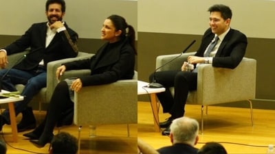 Parineeti Chopra. Kabir Khan and and Raghav Chadha at an LSE event. Parineeti Chopra. Kabir Khan and and Raghav Chadha at an LSE event.