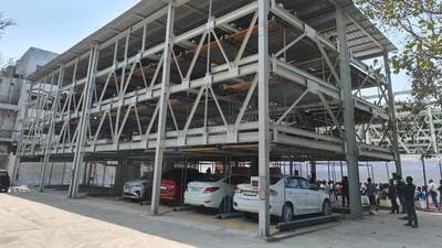 The parking facility on Church Mission Road has a capacity for 196 vehicles. (HT Photo) The parking facility on Church Mission Road has a capacity for 196 vehicles. (HT Photo)