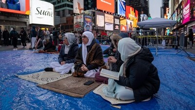 The annual observance of Ramadan is celebrated by fasting until sunset each day (sawm), and prayer (salah). (AFP)