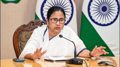 West Bengal chief minister Mamata Banerjee addresses a press conference at Nabanna, in Howrah on Monday. (PTI/CMO) West Bengal chief minister Mamata Banerjee addresses a press conference at Nabanna, in Howrah on Monday. (PTI/CMO)