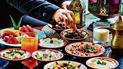 The iftar meals during Ramzan are becoming more and more creative, featuring lighter dishes with dips and global cuisines (Shutterstock) The iftar meals during Ramzan are becoming more and more creative, featuring lighter dishes with dips and global cuisines (Shutterstock)