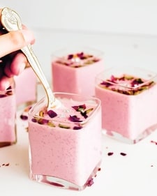 Rose Phirni topped with edible dried rose petals (Instagram) Rose Phirni topped with edible dried rose petals (Instagram)