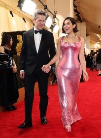America Ferrera, nominated for Best Actress in a Supporting Role for "Barbie", and Ryan Piers Williams pose on the red carpet during the Oscars arrivals at the 96th Academy Awards in Hollywood, Los Angeles, California, U.S., March 10, 2024. REUTERS/Mario Anzuoni (REUTERS)