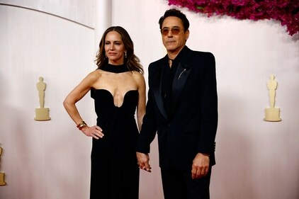 Robert Downey Jr. and Susan Downey pose on the red carpet during the Oscars arrivals at the 96th Academy Awards in Hollywood, Los Angeles, California (REUTERS)