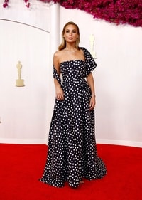 Jennifer Lawrence in a black and white polka dot gown from Christian Dior Haute Couture’s Spring 2024 collection. (Photo: AFP) Jennifer Lawrence in a black and white polka dot gown from Christian Dior Haute Couture’s Spring 2024 collection. (Photo: AFP)
