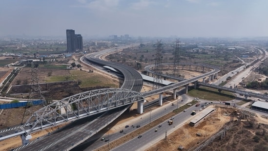 The Dwarka Expressway has been built at a cost of around <span class='webrupee'>₹</span>4,100 crore and includes two packages of 10.2-km-long Delhi-Haryana Border to Basai Rail-over-Bridge (ROB) and 8.7-km-long Basai ROB to Kherki Daula.&nbsp;(X/@narendramodi)