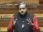 Congress MP Shashi Tharoor speaks in the Lok Sabha. (ANI file photo) Congress MP Shashi Tharoor speaks in the Lok Sabha. (ANI file photo)