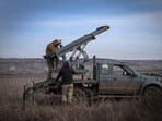Ukrainian soldiers from The 56th Separate Motorized Infantry Mariupol Brigade prepare to fire a multiple launch rocket system Ukrainian soldiers from The 56th Separate Motorized Infantry Mariupol Brigade prepare to fire a multiple launch rocket system