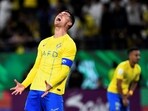 Al Nassr's Cristiano Ronaldo reacts