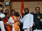 Maharashtra's changing equations: Shiv Sena UBT MLA Ravindra Waikar joined Shiv Sena Eknath Shinde faction at Varsha bunglow on Sunday. (Bhushan Koyande/HT Photo) Maharashtra's changing equations: Shiv Sena UBT MLA Ravindra Waikar joined Shiv Sena Eknath Shinde faction at Varsha bunglow on Sunday. (Bhushan Koyande/HT Photo)