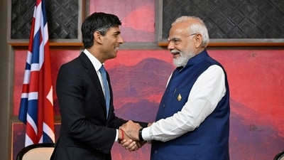 A file photo of Prime Minister Narendra Modi with UK premier Rishi Sunak. (Reuters file)