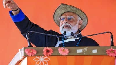 Prime Minister Narendra Modi attends the 'Viksit Bharat Viksit North East' programme, in Itanagar, Arunachal Pradesh, Saturday, March 9, 2024. (PTI) Prime Minister Narendra Modi attends the 'Viksit Bharat Viksit North East' programme, in Itanagar, Arunachal Pradesh, Saturday, March 9, 2024. (PTI)