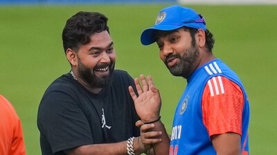 Rishabh Pant with Rohit Sharma in January (PTI)