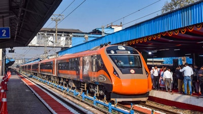 PM Narendra Modi launched the projects from Sabarmati area of Ahmedabad in Gujarat after visiting the Dedicated Freight Corridor's (DFC) Operation Control Centre.&nbsp; (PTI)