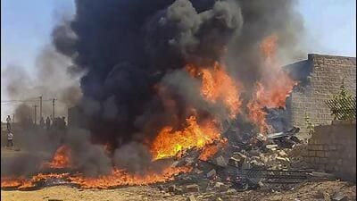 Police said the plane crashed near Kalla colony and there is no damage to property or human life. (PTI)