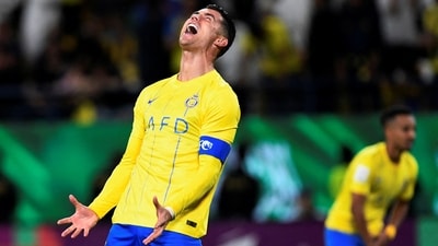 Al Nassr's Cristiano Ronaldo reacts (REUTERS)
