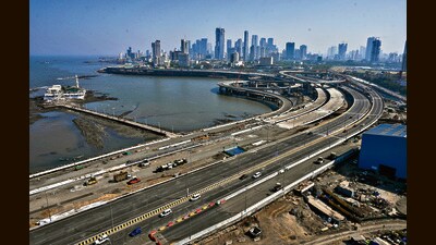 The Coastal Road was thrown open to the traffic on Tuesday. (Raju Shinde/HT Photo) The Coastal Road was thrown open to the traffic on Tuesday. (Raju Shinde/HT Photo)