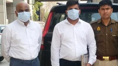 The arrested suspects are Shailendra Gaur (45), a resident of Dwarka in New Delhi, and Devraj Singh (28), a resident of Baghpat, said police. (HT Photo) The arrested suspects are Shailendra Gaur (45), a resident of Dwarka in New Delhi, and Devraj Singh (28), a resident of Baghpat, said police. (HT Photo)