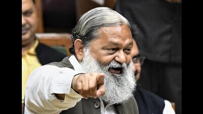 Third in the rank after former chief minister Khattar and former deputy chief minister Dushyant Chautala, Anil Vij held home, health, AYUSH and medical education and research portfolios. (PTI File) Third in the rank after former chief minister Khattar and former deputy chief minister Dushyant Chautala, Anil Vij held home, health, AYUSH and medical education and research portfolios. (PTI File)
