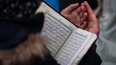 Members of the Muslim community gather for the first Taraweeh prayer of Ramadan in Times Square, New York City. (AFP) Members of the Muslim community gather for the first Taraweeh prayer of Ramadan in Times Square, New York City. (AFP)