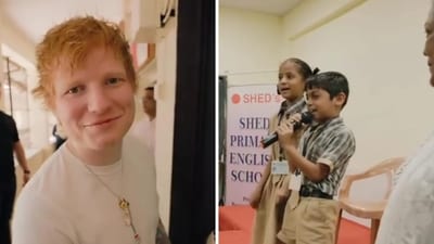 Ed Sheeran visited a school in Mumbai. Ed Sheeran visited a school in Mumbai.