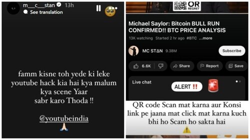 MC Stan via his Instagram Stories. MC Stan via his Instagram Stories.