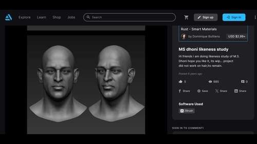 A screenshot of the website where the artwork was posted six years ago. (ArtStation) A screenshot of the website where the artwork was posted six years ago. (ArtStation)