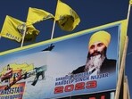 A mural features the image of Hardeep Singh Nijjar in Surrey, 