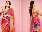 Sara Ali Khan wore this colourful saree to promote her film, Ae Watan Mere Watan. Sara Ali Khan wore this colourful saree to promote her film, Ae Watan Mere Watan.
