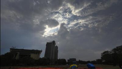 Clouds above the Civic Centre in New Delhi on Wednesday. (Sanjeev Verma/HT Photo) Clouds above the Civic Centre in New Delhi on Wednesday. (Sanjeev Verma/HT Photo)